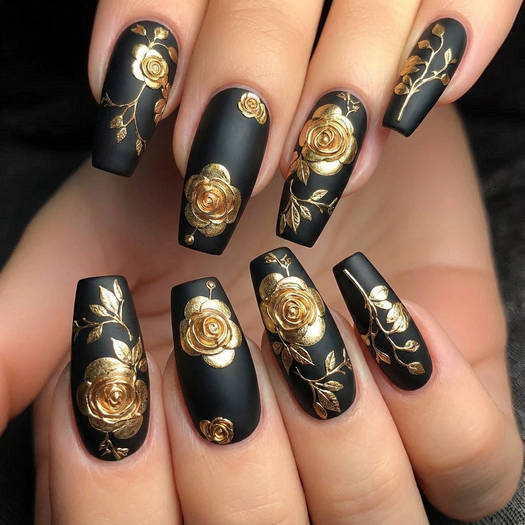 Pressed Flower Art - Unhas falsas 3d para mulheres, meninas,
