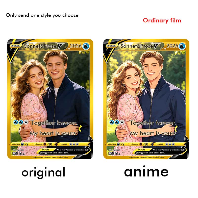 Pet Portrait Custom - Cartões Pokémon Personalizados Estilo Anime com