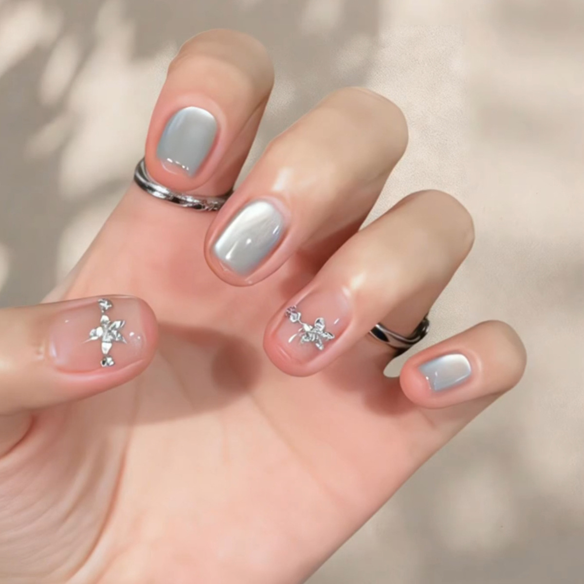 Pressed Flower Art - 24 Peças de Unhas Postiças com