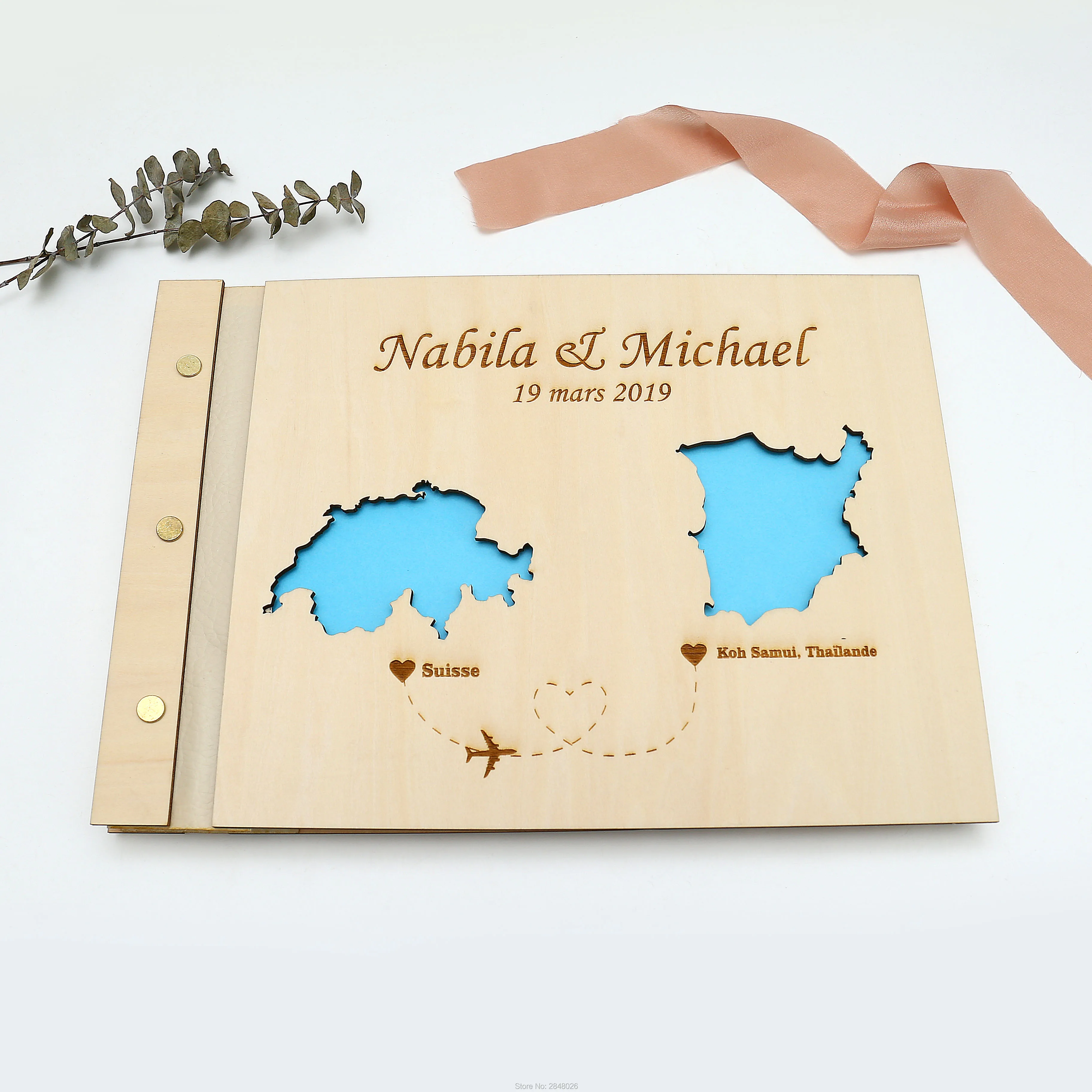 Custom Star Map - Livro de visitas de casamento gravado
