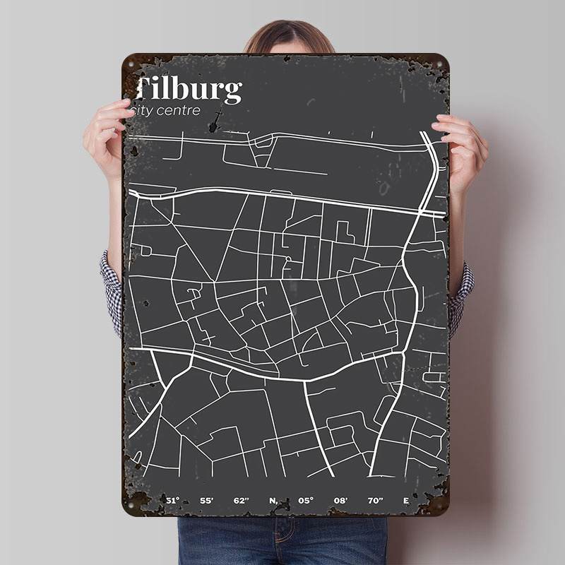 Mapa do Centro da Cidade de Ti - Custom Map Poster avaliação e preço