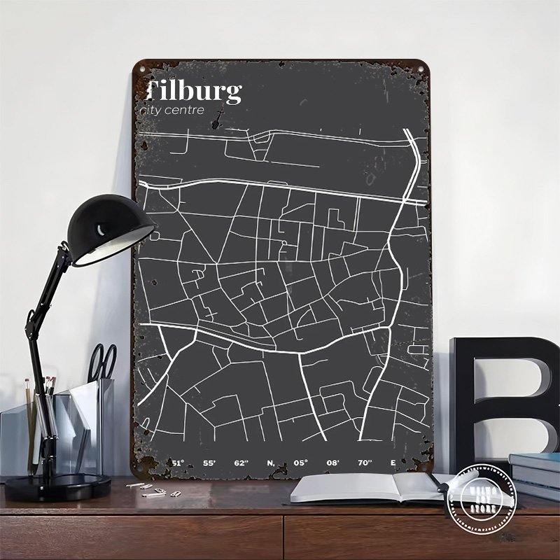 Mapa do Centro da Cidade de Ti - Custom Map Poster avaliação e preço