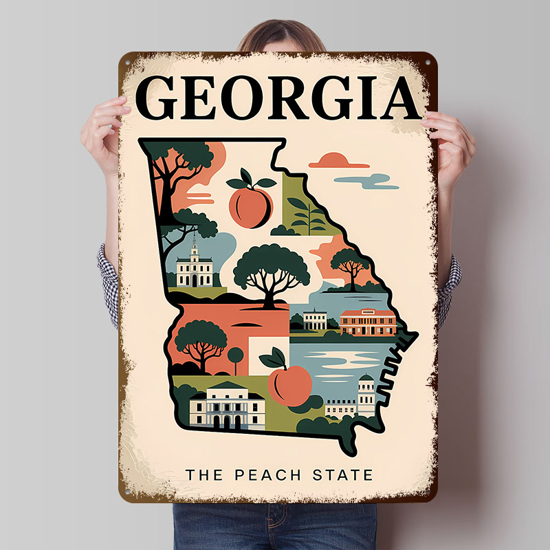 Mapa Ilustrado da Geórgia: O E - Custom Map Poster avaliação e preço