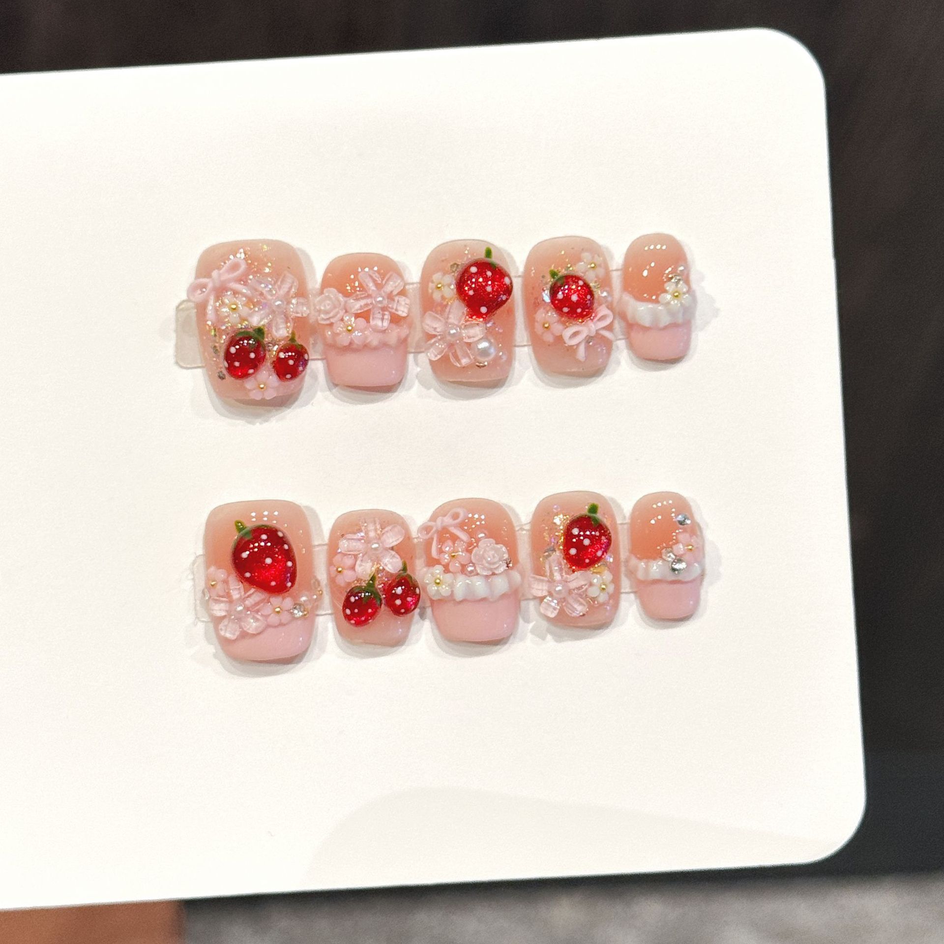 10 pçs bonito vermelho morango - Pressed Flower Art avaliação e preço