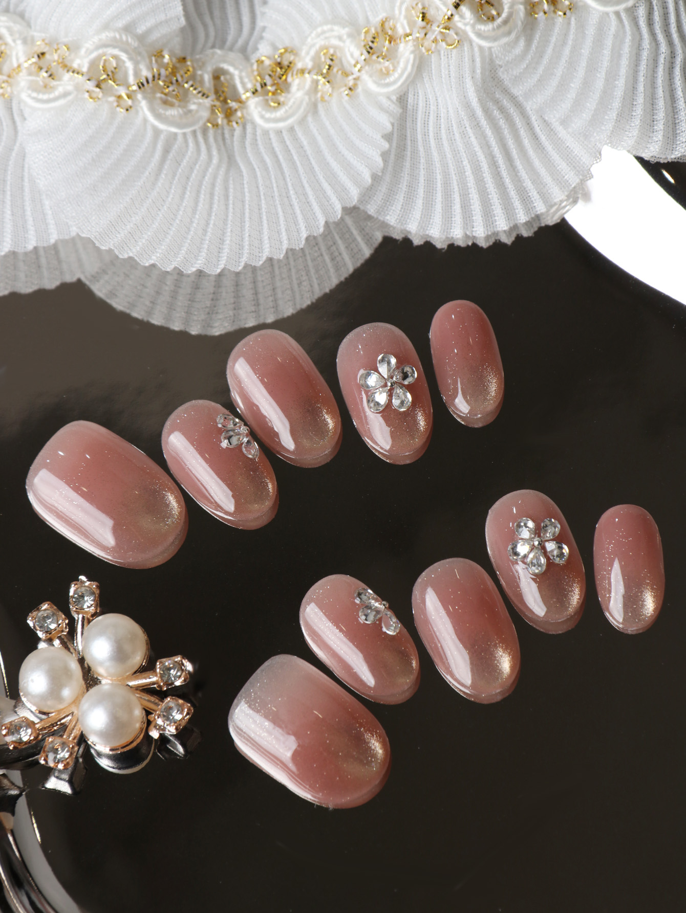 10 Unidades de Unhas Postiças  - Pressed Flower Art avaliação e preço